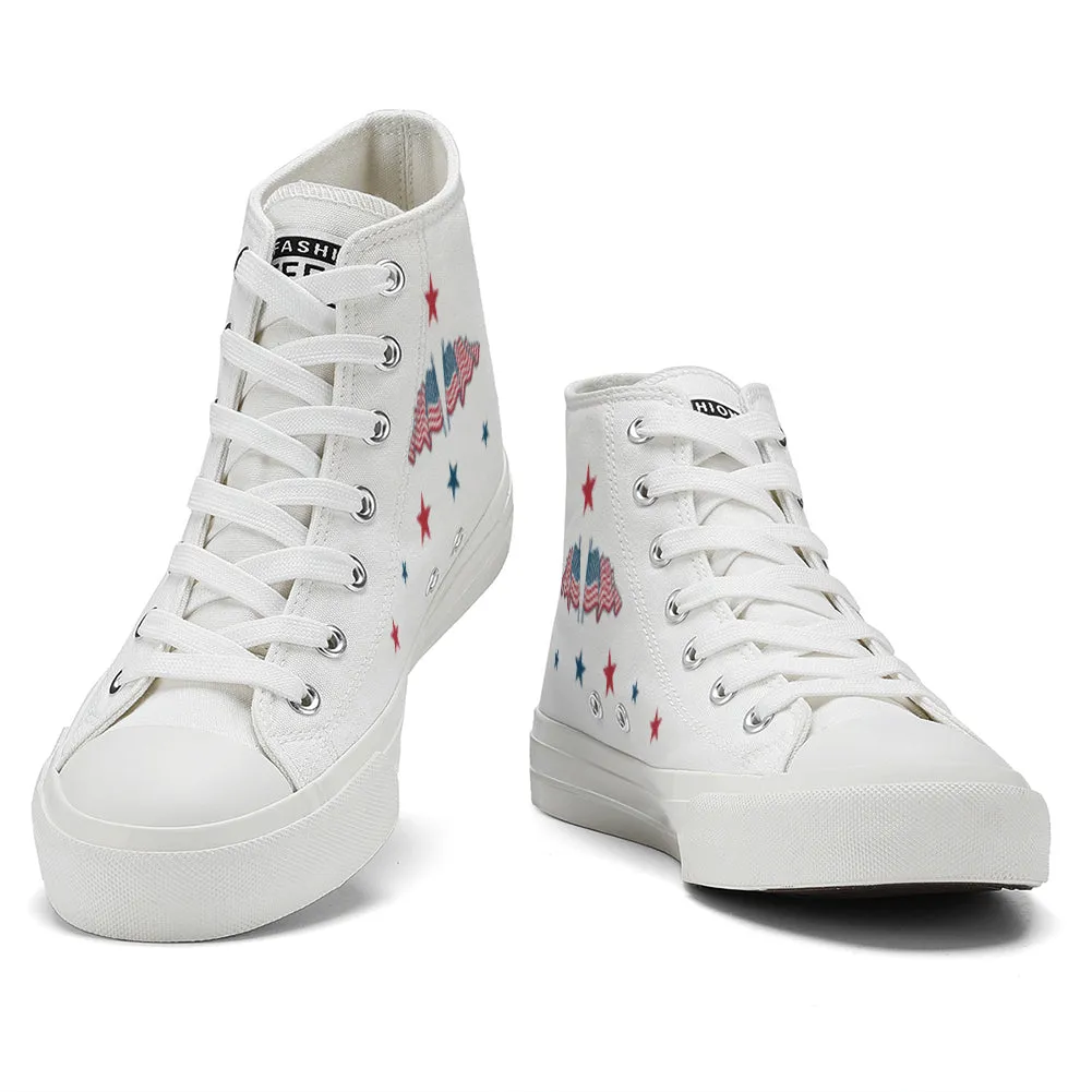 4th of July High Top Canvas Shoes