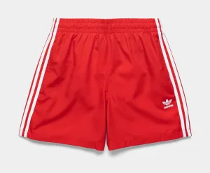 Adicolor Classic 3 Stripe Swim Mens Shorts (Red)