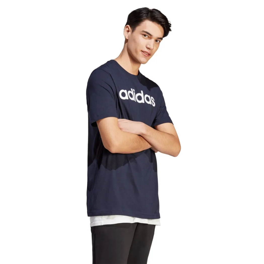 adidas Essentials Single Jersey Linear Embroidered Logo Men's Tee