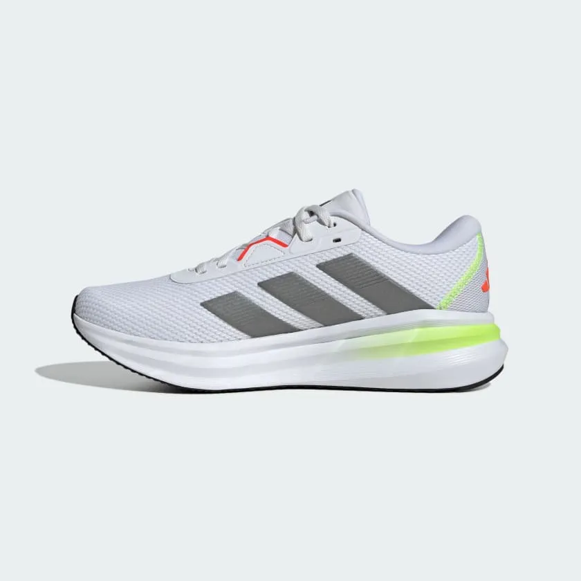 ADIDAS MEN'S GALAXY 7 WHITE/GREY/LEMON RUNNING SHOES