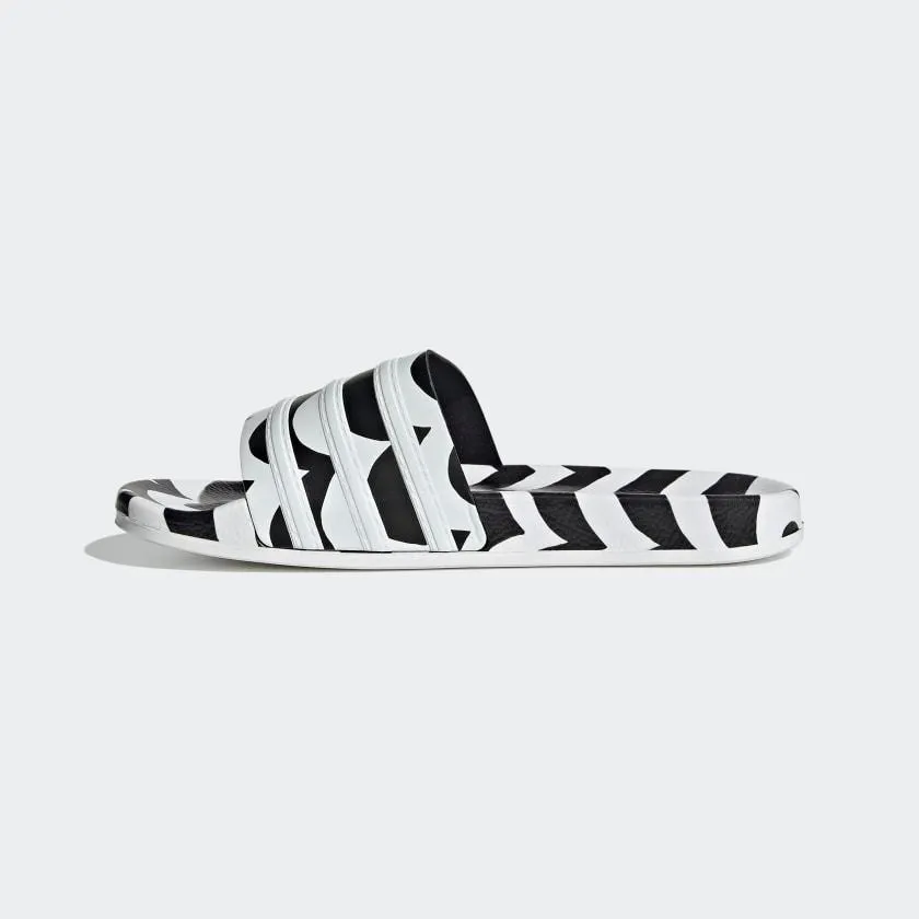 Adidas Women's Marimekko Adilette Slides - Core Black / Cloud White / Team Real Magenta