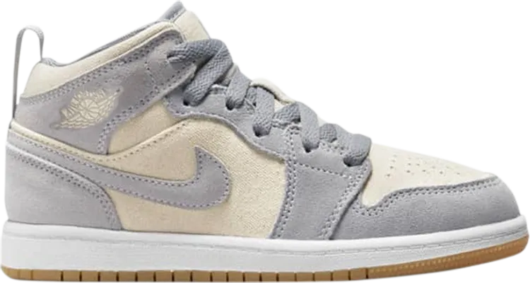 Air Jordan 1 Mid SE PS Coconut Milk Particle Gray