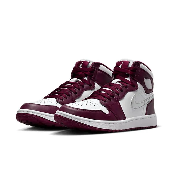 Air Jordan 1 Retro High Golf 'Bordeaux' Sneakers, White