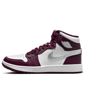 Air Jordan 1 Retro High Golf 'Bordeaux' Sneakers, White