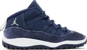 Air Jordan 11 Retro TD Midnight Navy Velvet Sneakers, Blue