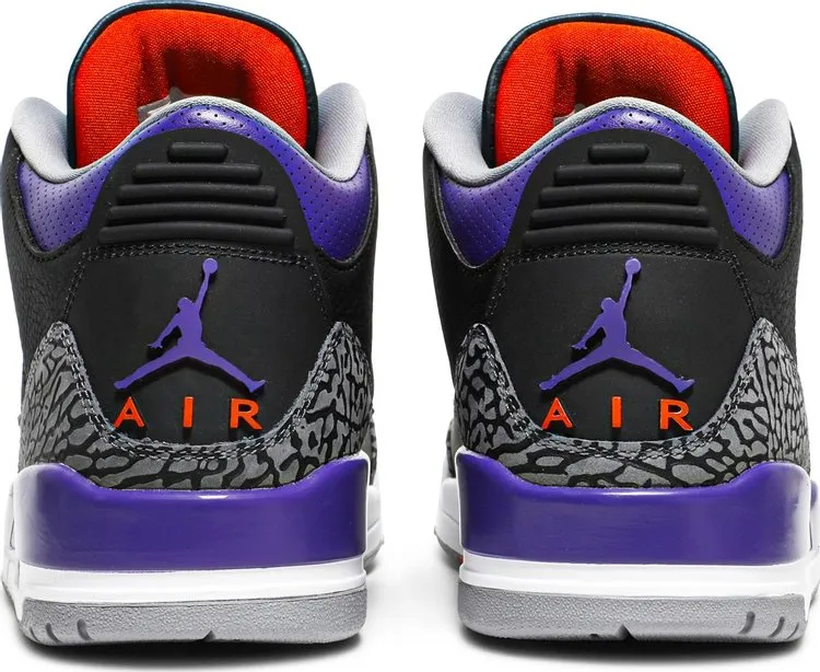 Air Jordan 3 Retro Court Purple Sneakers, Black