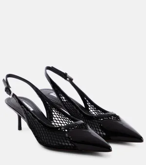 Alaïa Patent Leather Slingback Pumps, Black