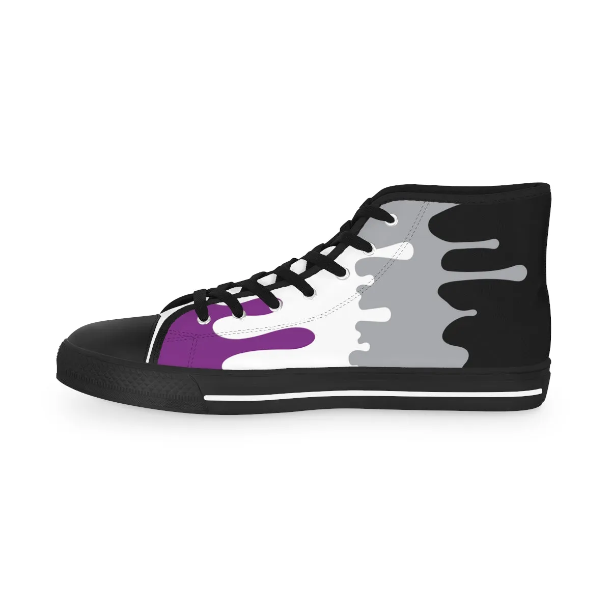 Asexual Drip Rainbow Flag LGBTQ High Top Sneakers Unisex Size