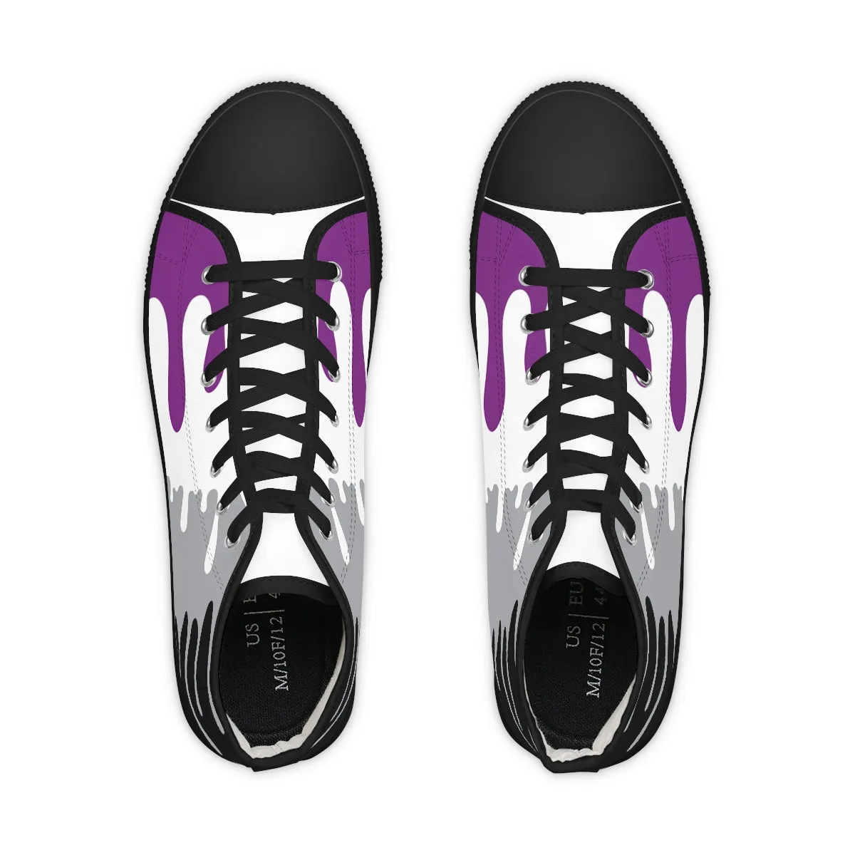 Asexual Drip Rainbow Flag LGBTQ High Top Sneakers Unisex Size