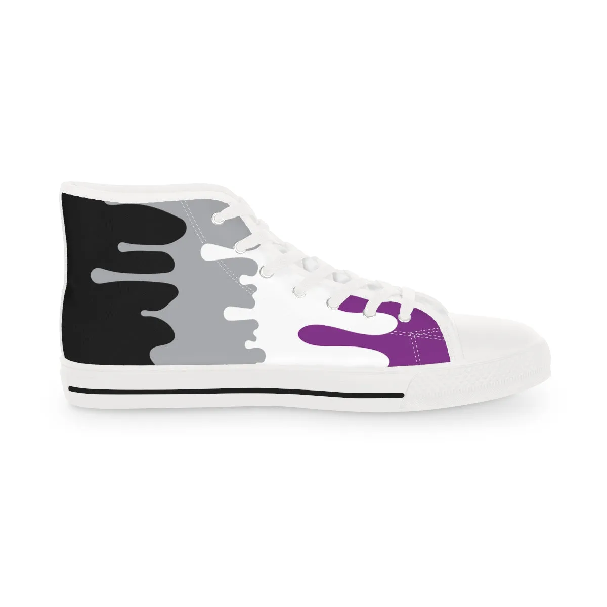 Asexual Drip Rainbow Flag LGBTQ High Top Sneakers Unisex Size