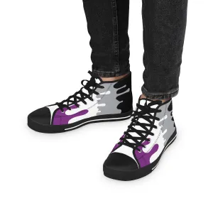 Asexual Drip Rainbow Flag LGBTQ High Top Sneakers Unisex Size