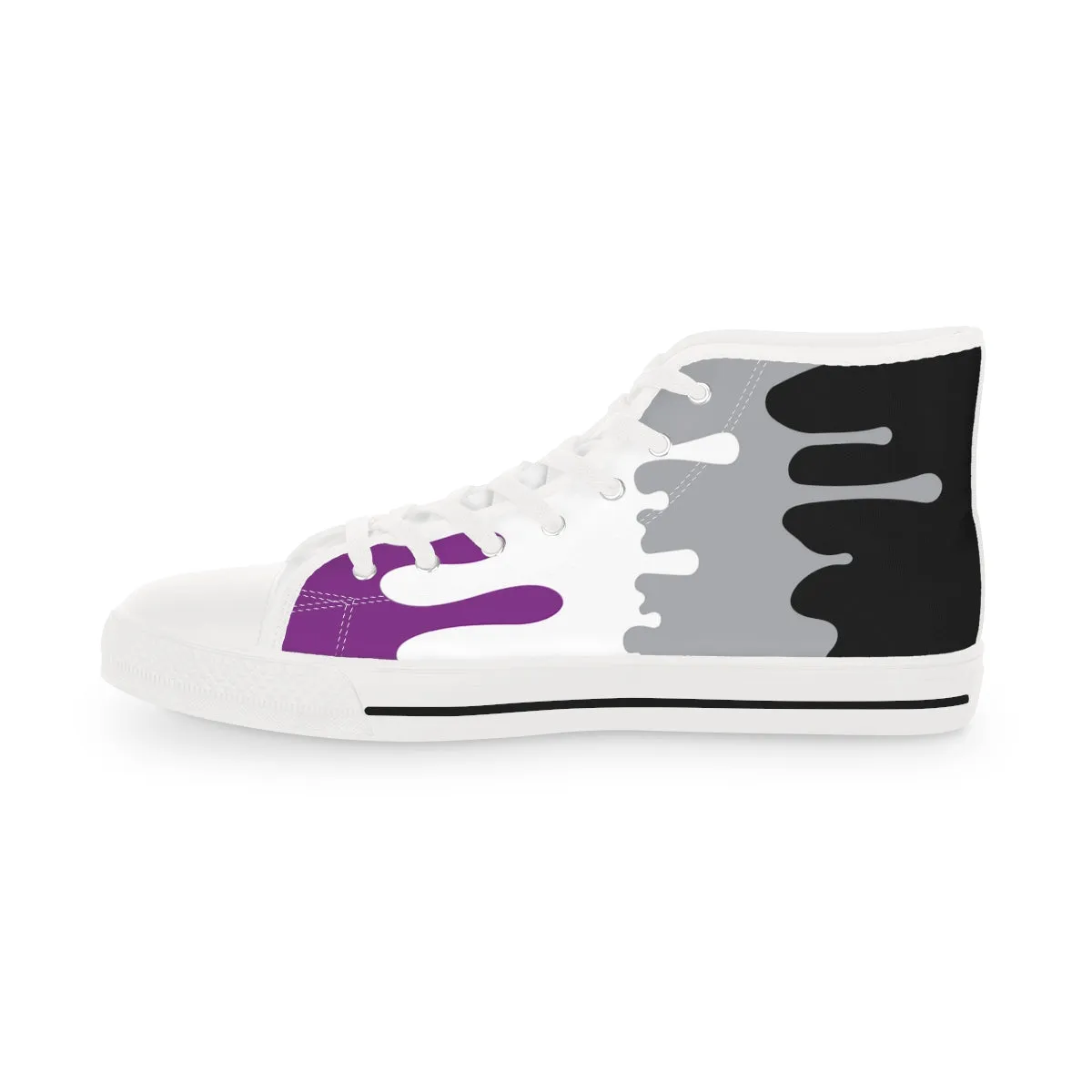 Asexual Drip Rainbow Flag LGBTQ High Top Sneakers Unisex Size