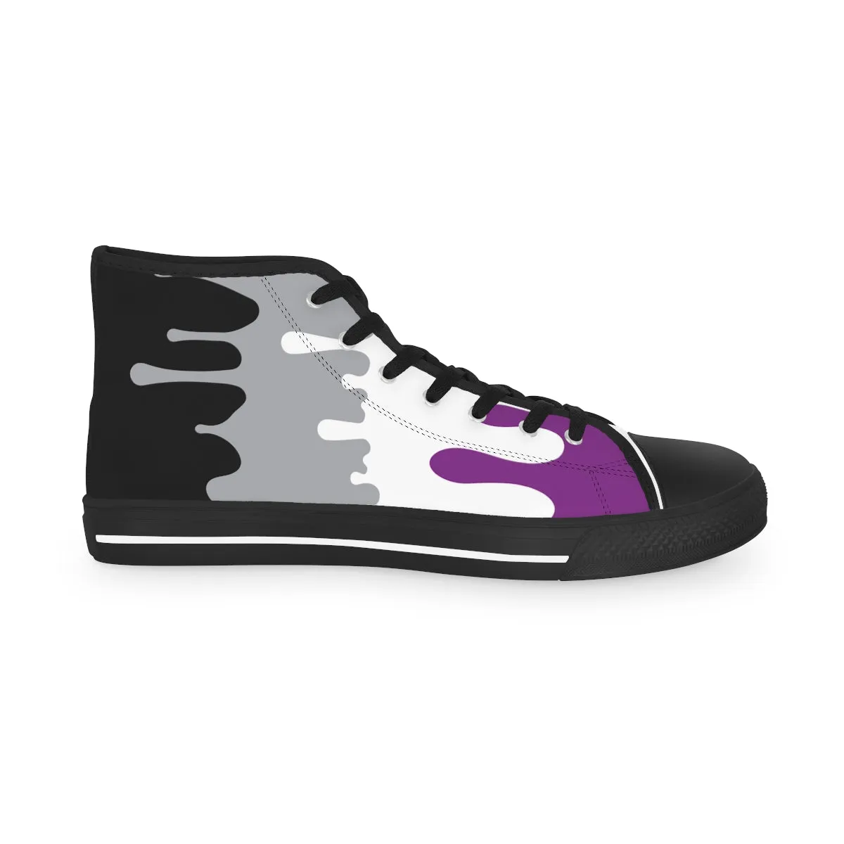 Asexual Drip Rainbow Flag LGBTQ High Top Sneakers Unisex Size