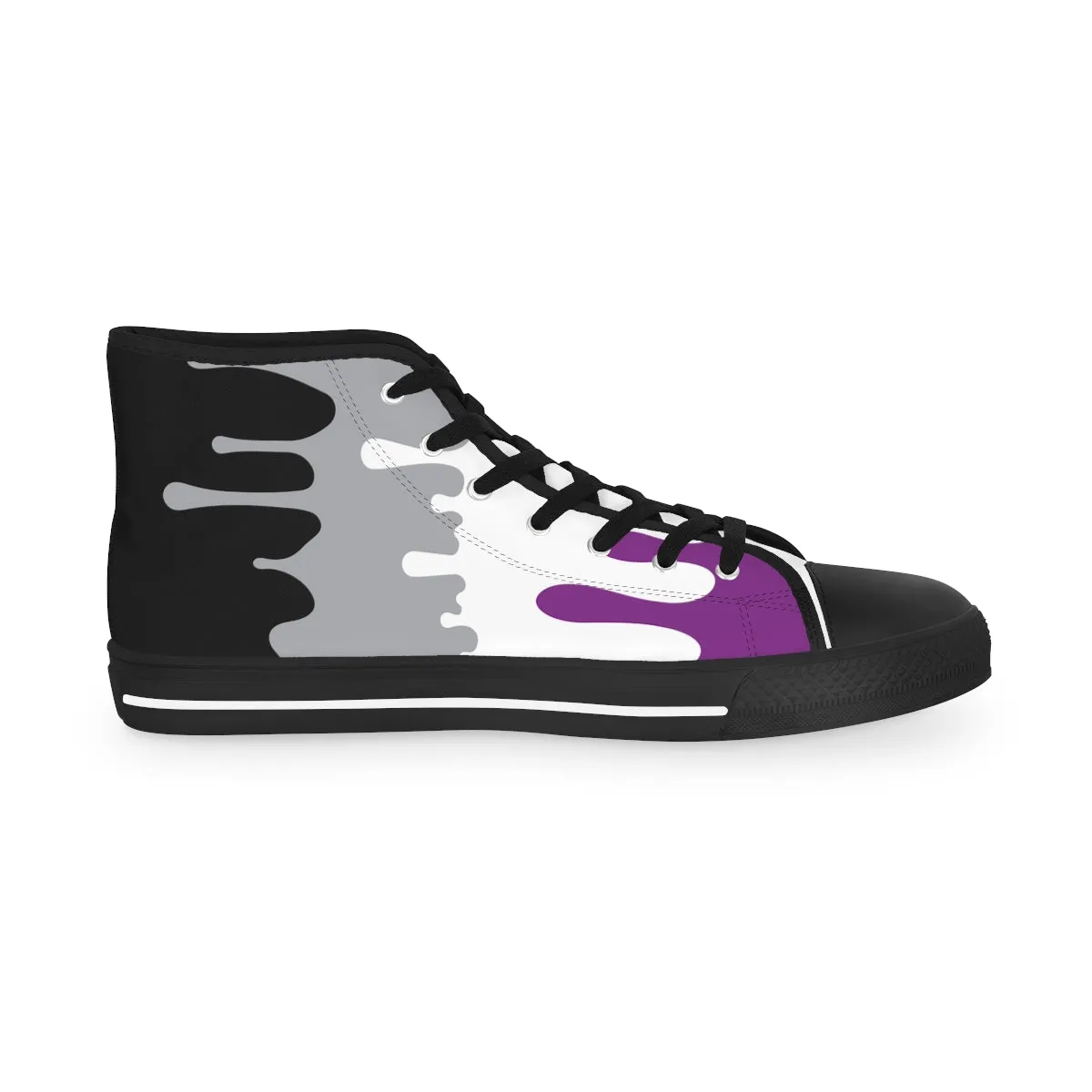 Asexual Drip Rainbow Flag LGBTQ High Top Sneakers Unisex Size