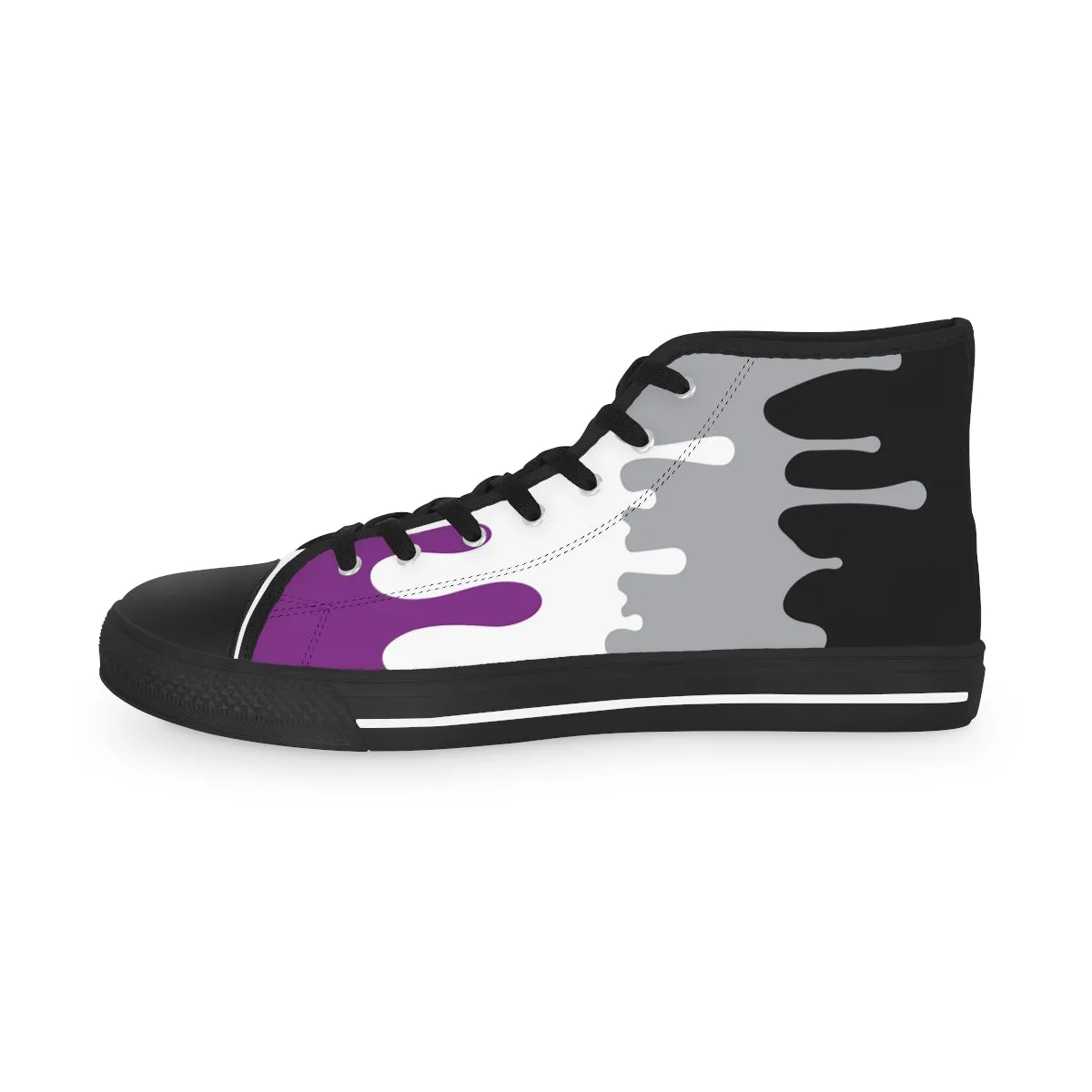 Asexual Drip Rainbow Flag LGBTQ High Top Sneakers Unisex Size