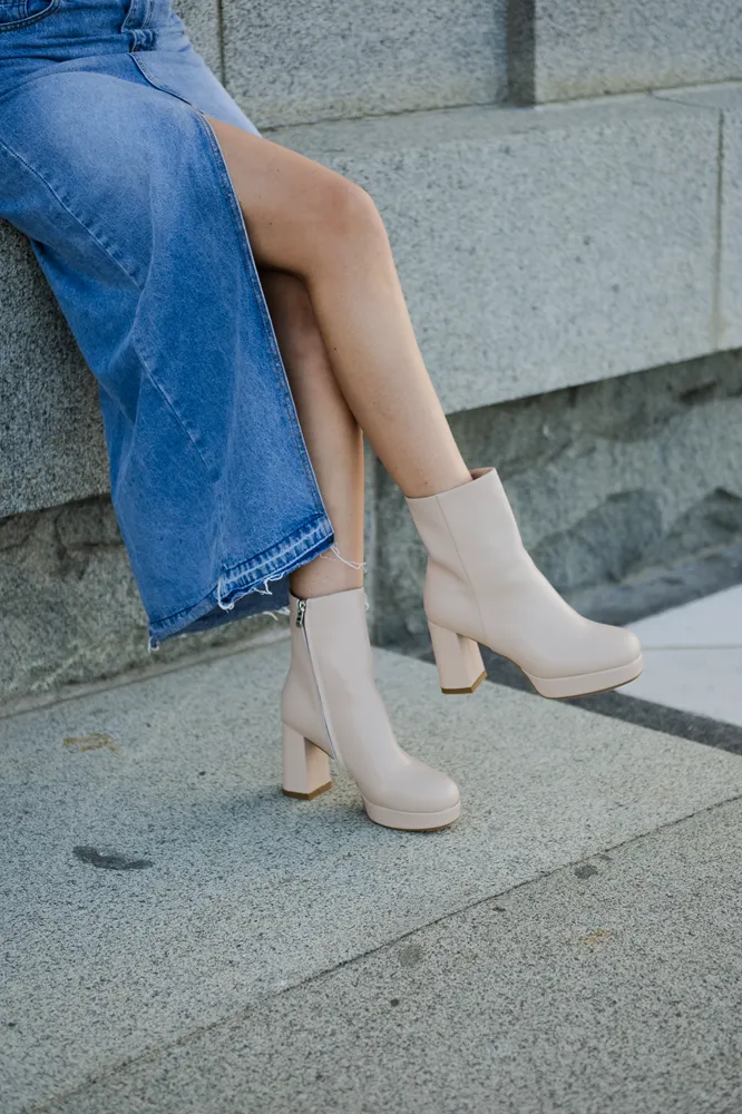 Bex Platform Boot Cream