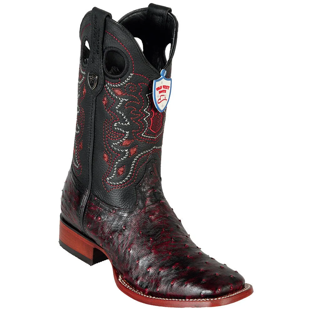 Black Cherry Ostrich Cowboy Boots