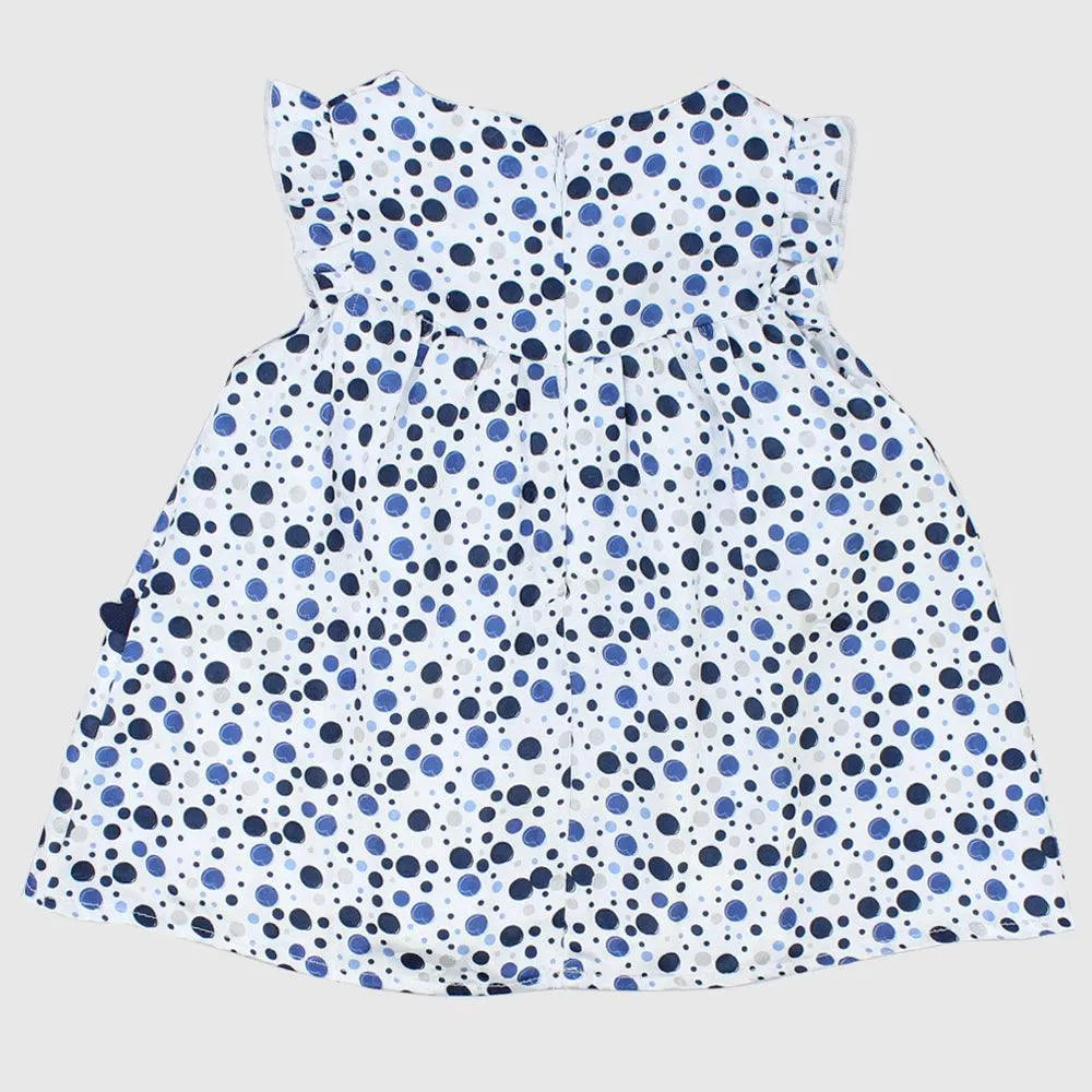 Blue Dotted Sleeveless Dress