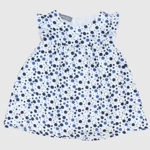 Blue Dotted Sleeveless Dress