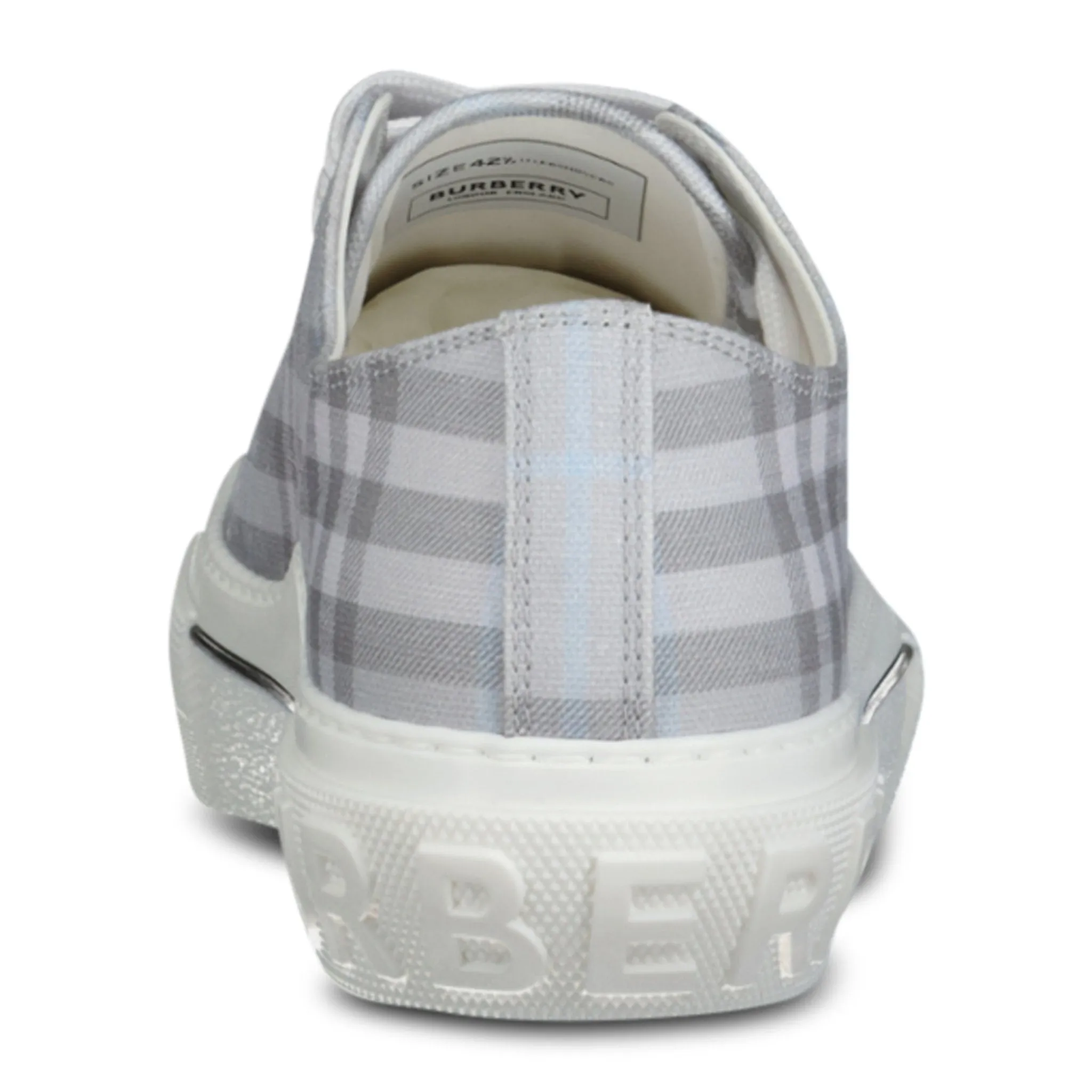 BURBERRY 'JACK LOW' CHECK TRAINERS GREY