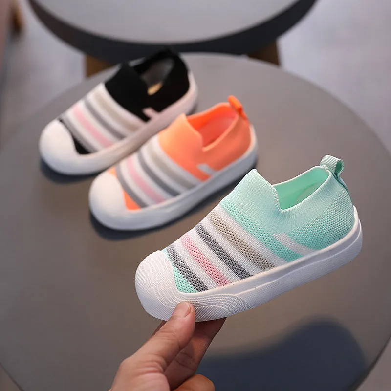 Candy-colored Flying Woven Breathable Casual Shoes