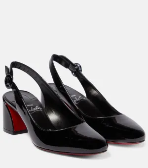 Christian Louboutin Patent Leather Slingback Pumps, Black