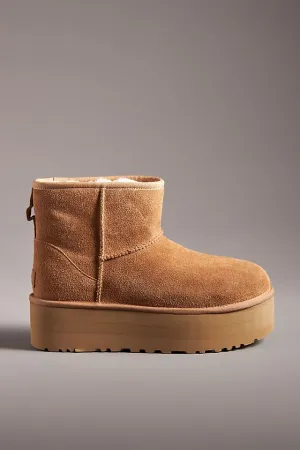 Classic UGG boots with mini platform, chestnut