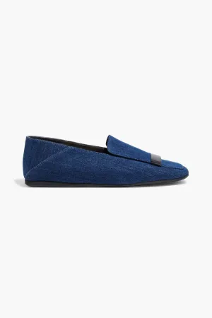 Denim loafers sr1 with folding heel SERGIO ROSSI, blue