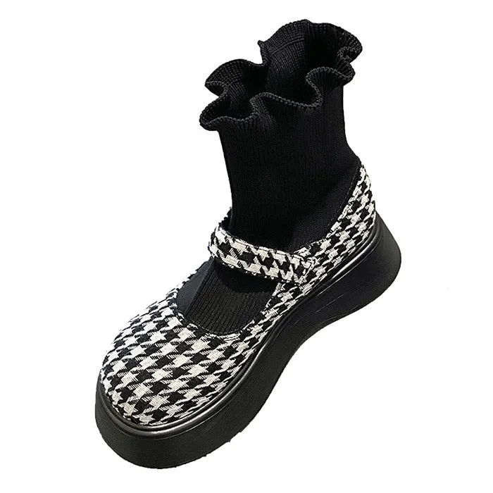 Dogtooth Check Sock Sandals