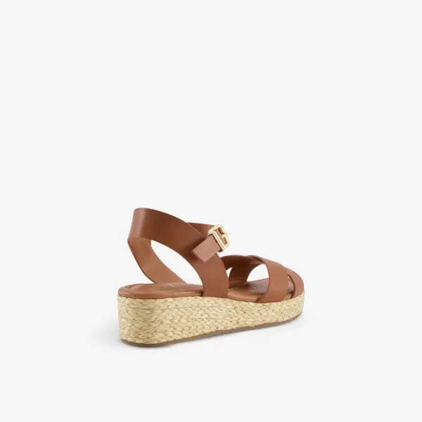 Dune Jute Platform Linnie Sandals, Brown