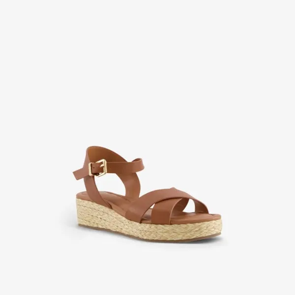 Dune Jute Platform Linnie Sandals, Brown