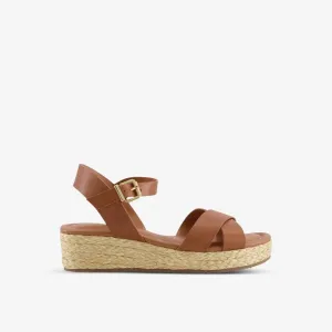 Dune Jute Platform Linnie Sandals, Brown