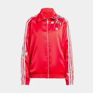 Floral Firebird Zip Up Womens Jacket (Red/White)