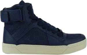 Gucci Nylon Guccissima High Top Sneakers, blue