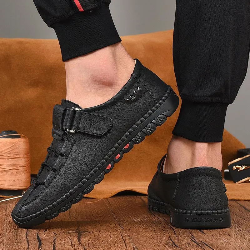 Handmade outdoor men's casual breathable leather shoes