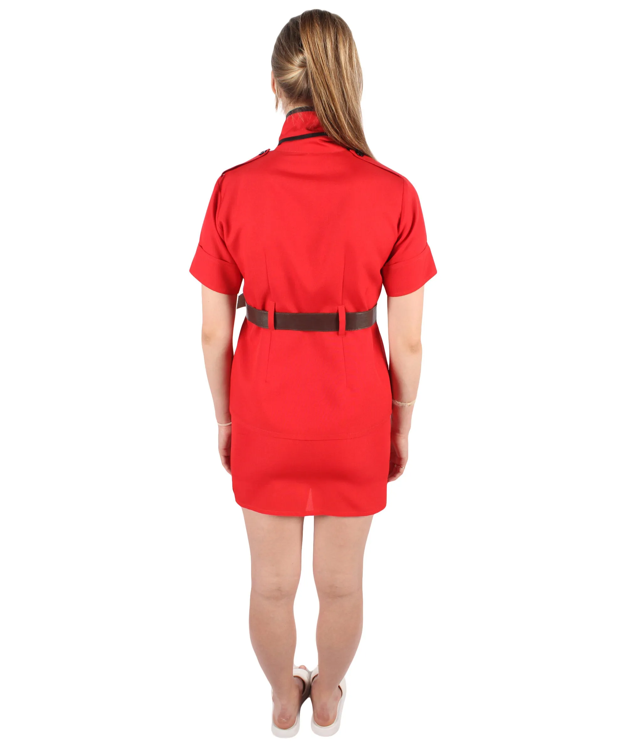 HPO Adult Women's Anime Mini Series Protagonist Red Uniform Costume Set I Suitable for Halloween I Flame-retardant Synthetic Fabric