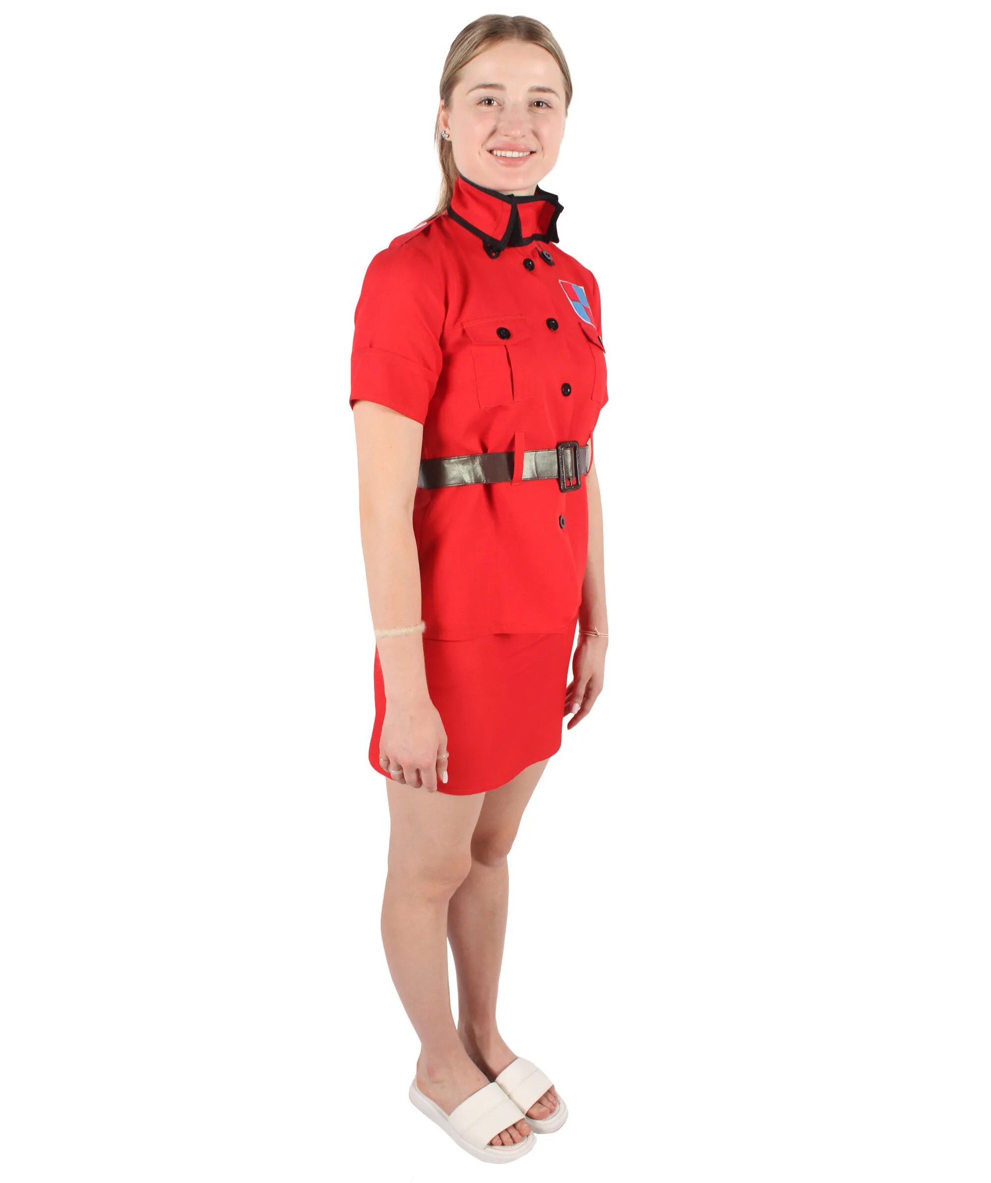 HPO Adult Women's Anime Mini Series Protagonist Red Uniform Costume Set I Suitable for Halloween I Flame-retardant Synthetic Fabric