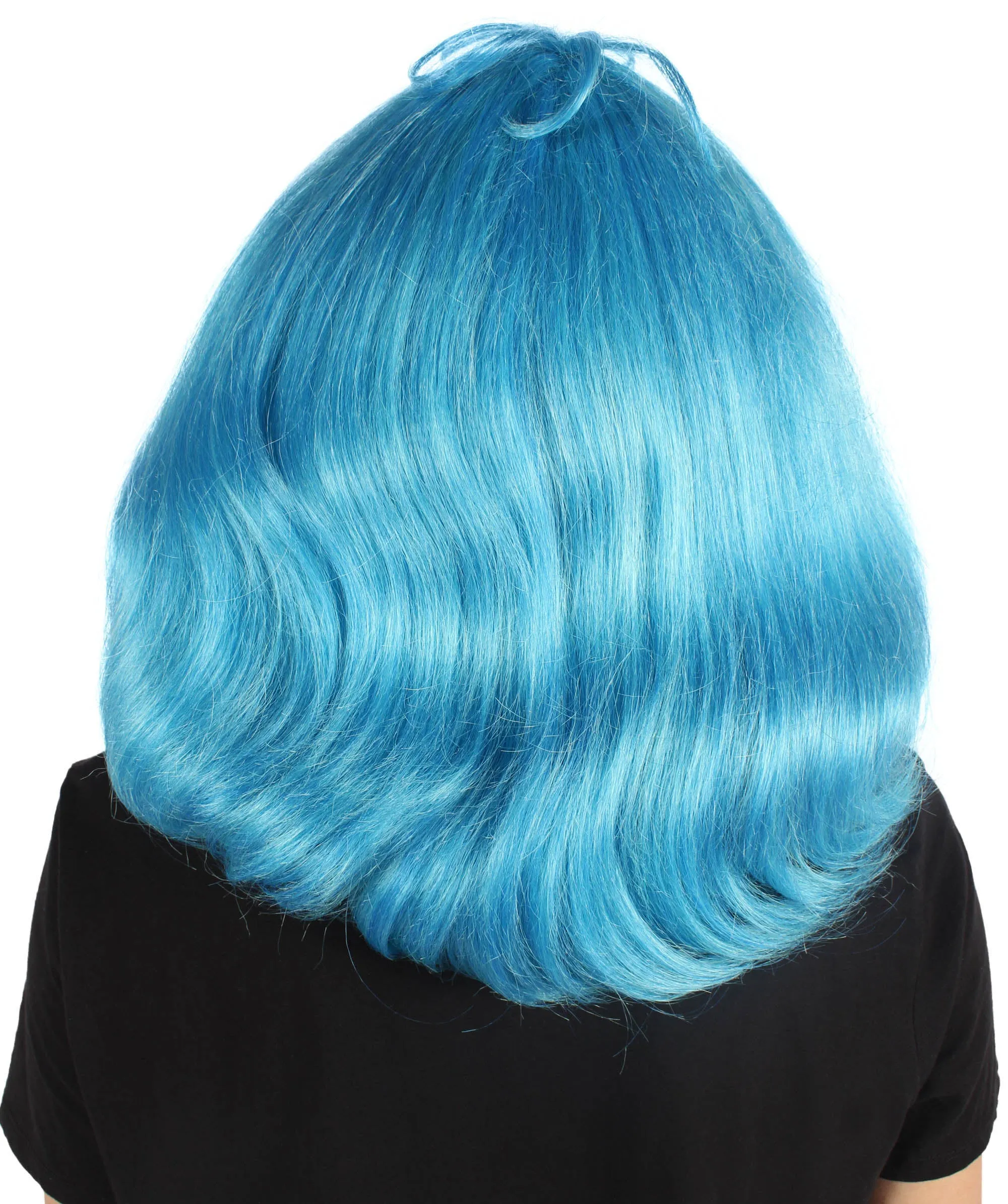 HPO Adult Women's Punk Blue Cosplay Wig, Perfect for Halloween and Cosplay, Flame-retardant Synthetic Fiber