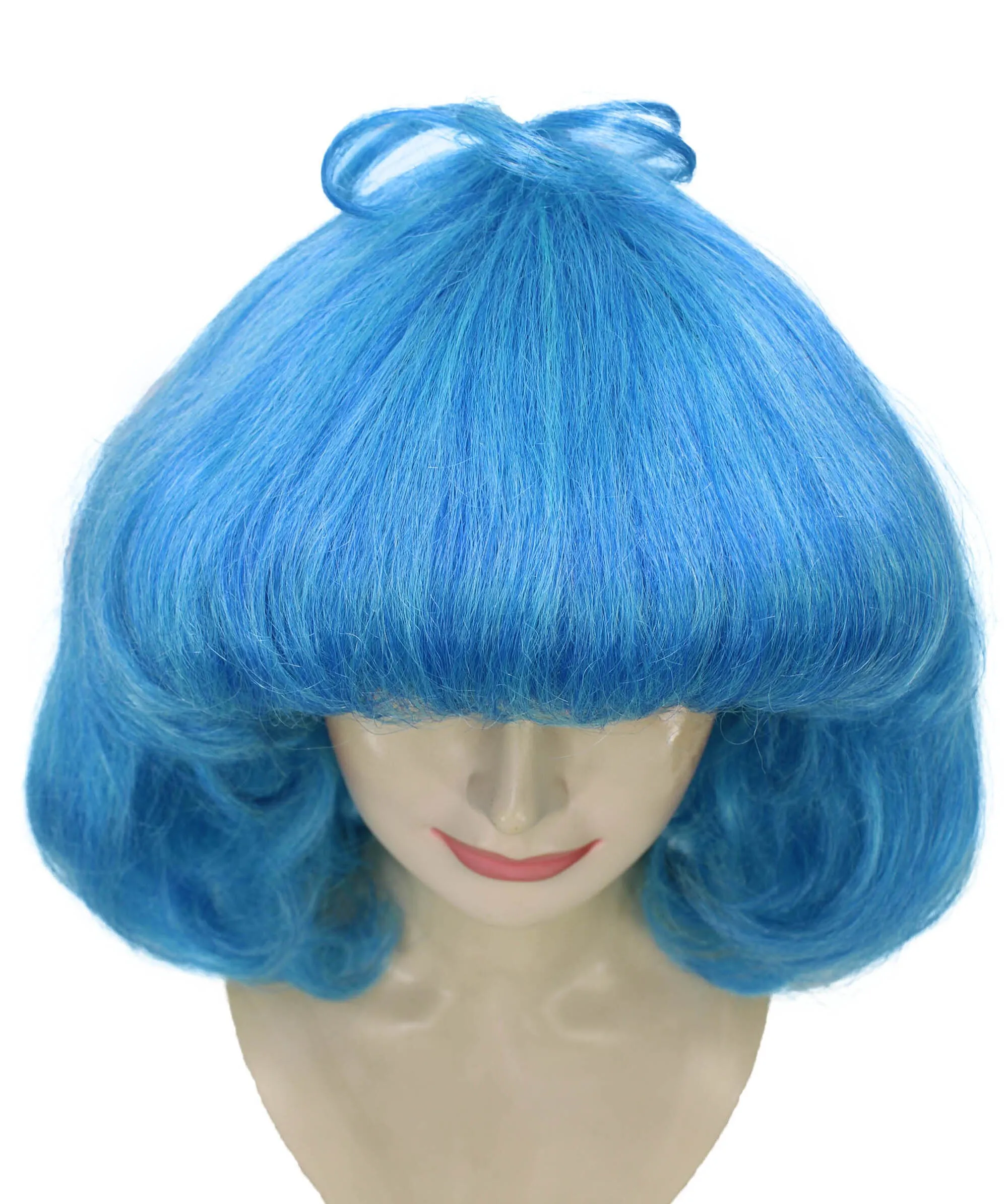 HPO Adult Women's Punk Blue Cosplay Wig, Perfect for Halloween and Cosplay, Flame-retardant Synthetic Fiber