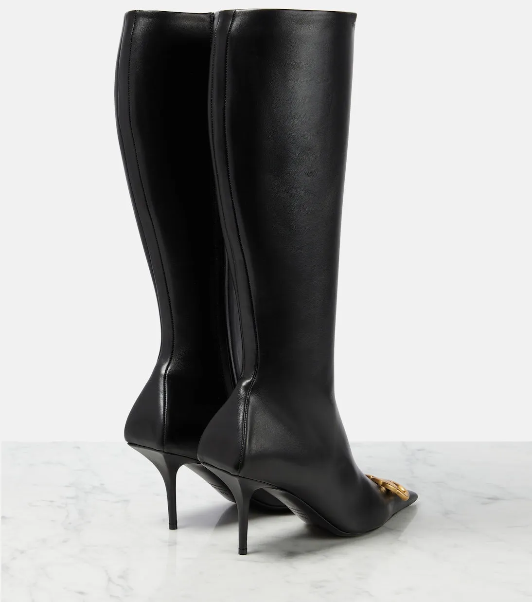 Leather knife bb boots Balenciaga, black