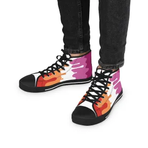 Lesbian Drip Rainbow Flag LGBTQ High Top Sneakers Unisex Size