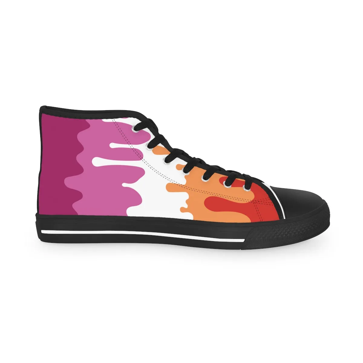 Lesbian Drip Rainbow Flag LGBTQ High Top Sneakers Unisex Size