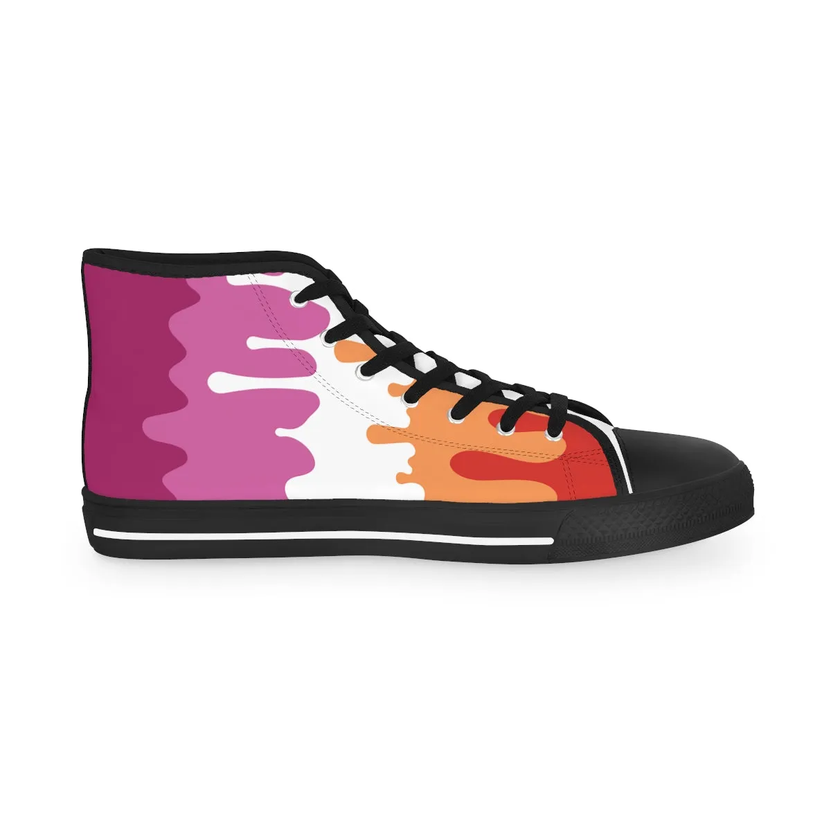 Lesbian Drip Rainbow Flag LGBTQ High Top Sneakers Unisex Size