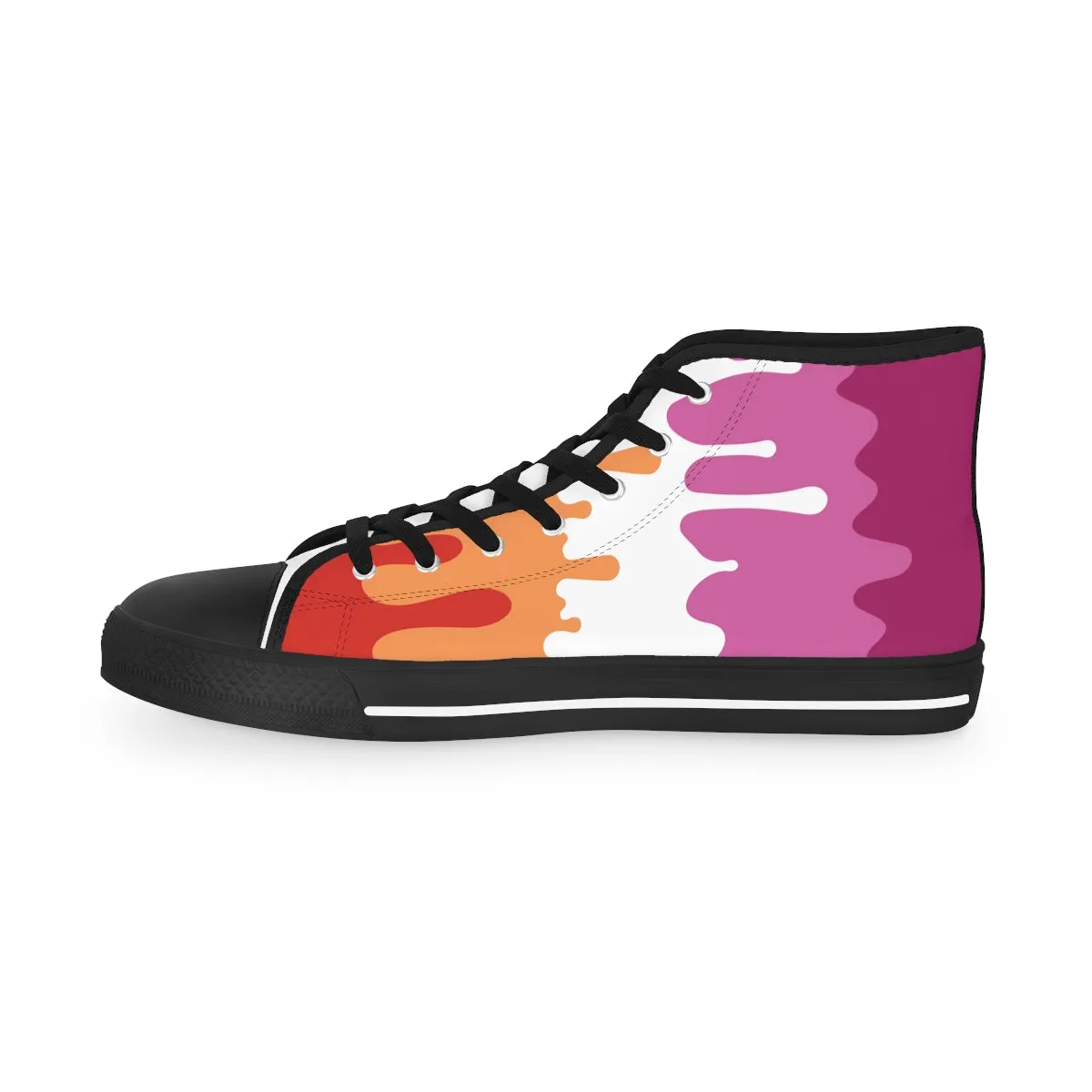 Lesbian Drip Rainbow Flag LGBTQ High Top Sneakers Unisex Size