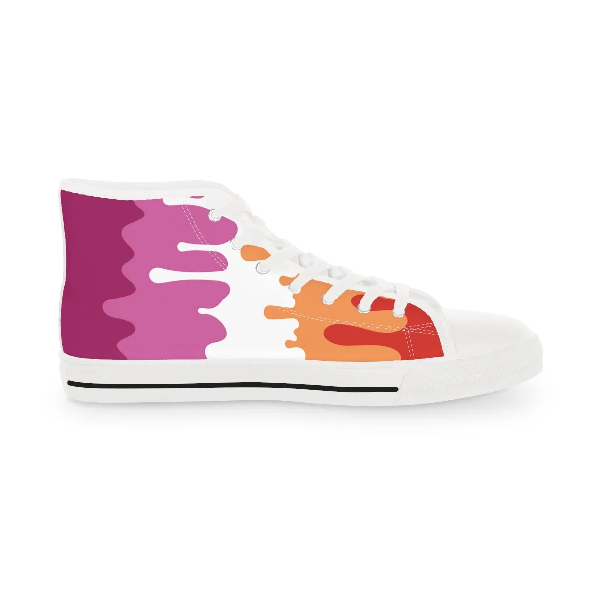 Lesbian Drip Rainbow Flag LGBTQ High Top Sneakers Unisex Size