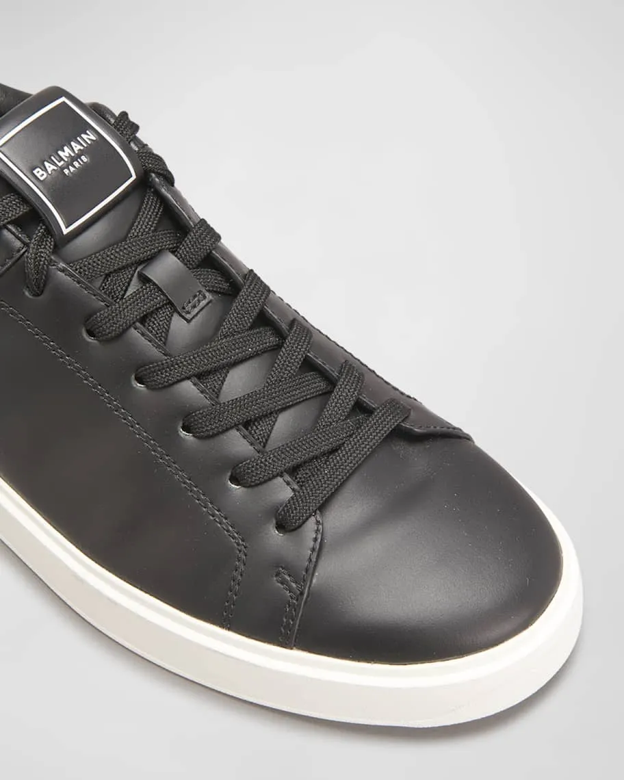 Men's B-Court Balmain Leather Low Top Sneakers