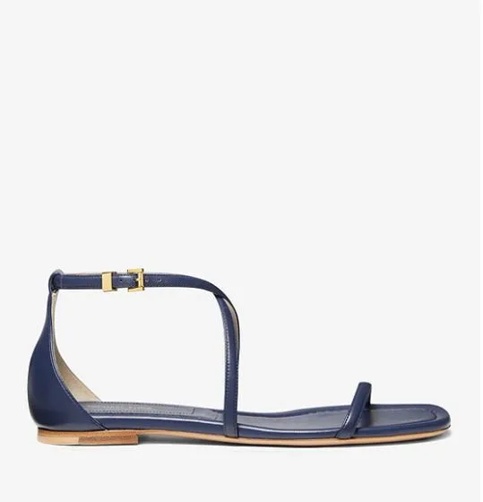 Michael Kors Polly Leather Sandals, Navy