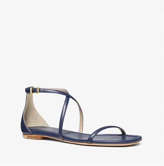 Michael Kors Polly Leather Sandals, Navy