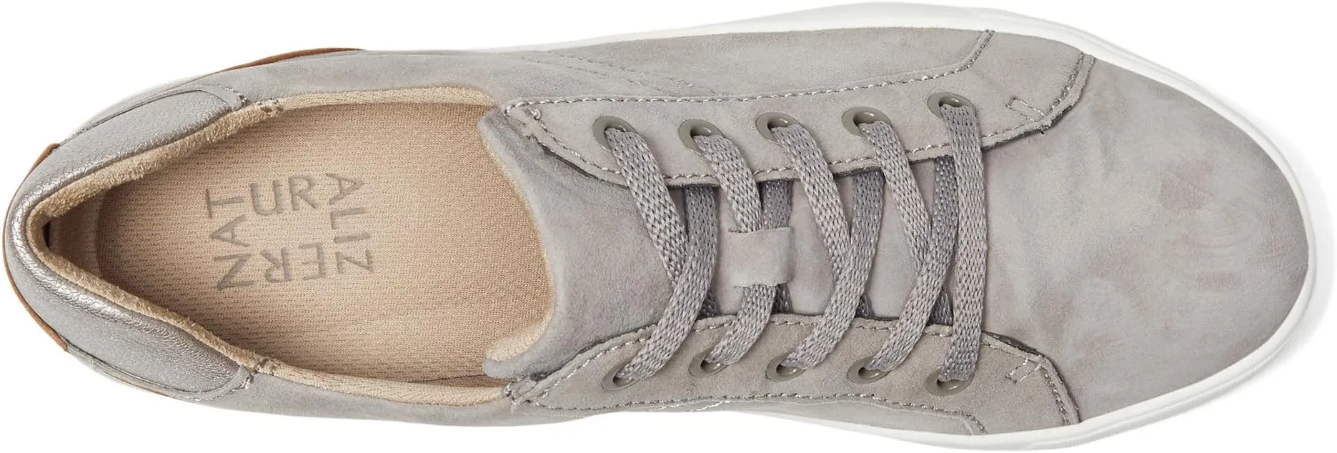 Morrison Naturalizer Sneakers in Gray Silver Suede/Metallic