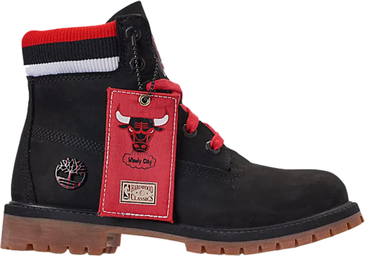 NBA x Mitchell and Ness x 6 Inch Classic Premium Boot Junior Chicago Bulls, black